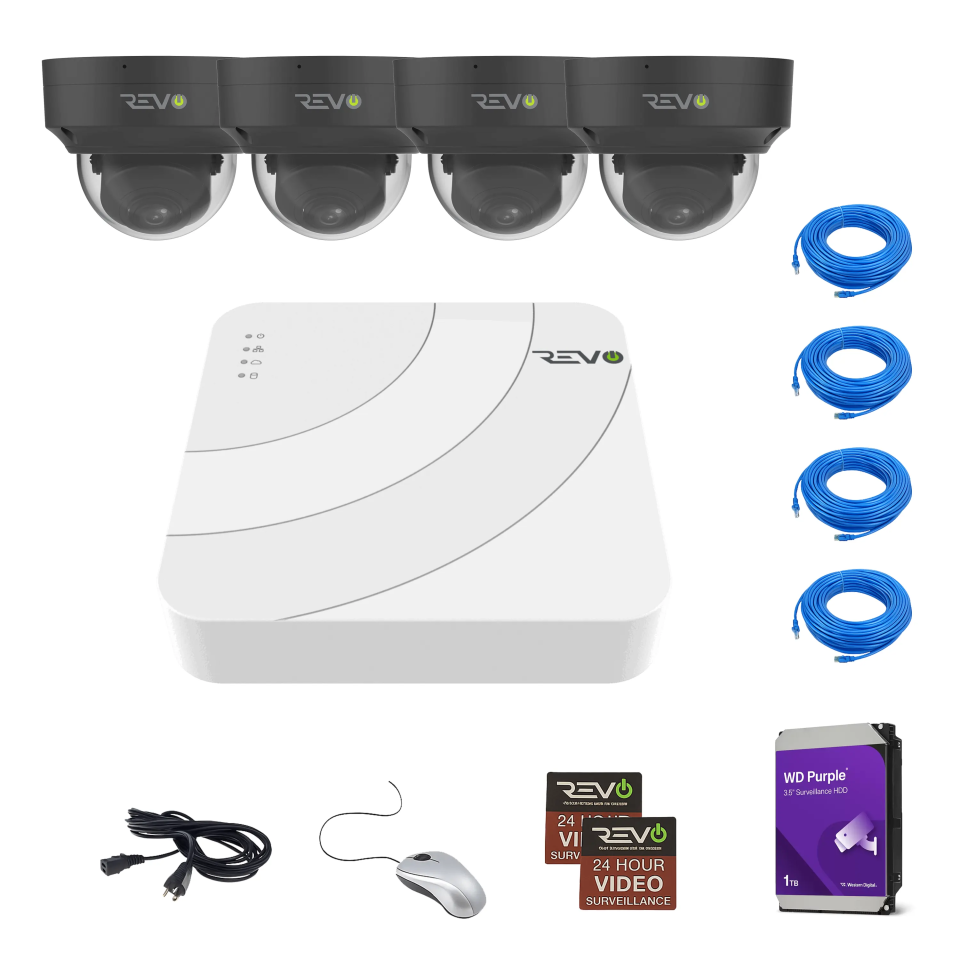 4CH 8K PoE NVR with 4 × 5MP Lumex Dome Cameras