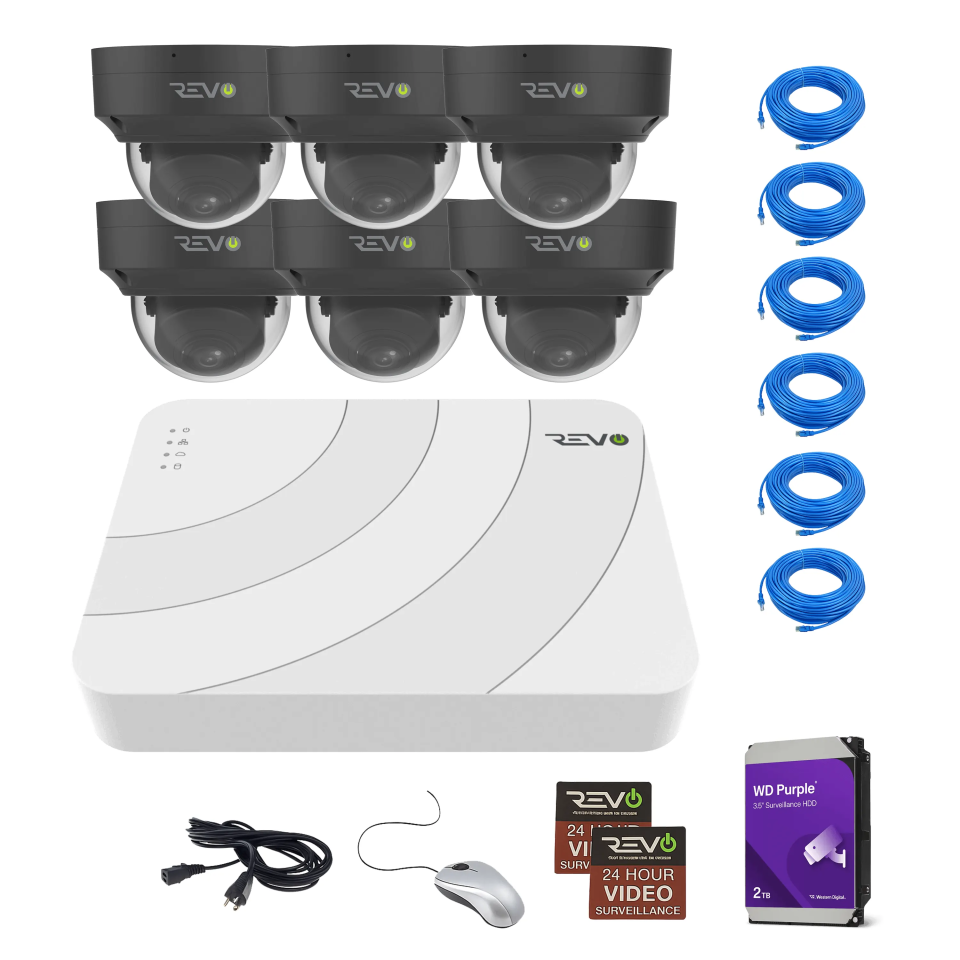 8CH 8K PoE NVR with 6x5MP Lumex Dome Cameras