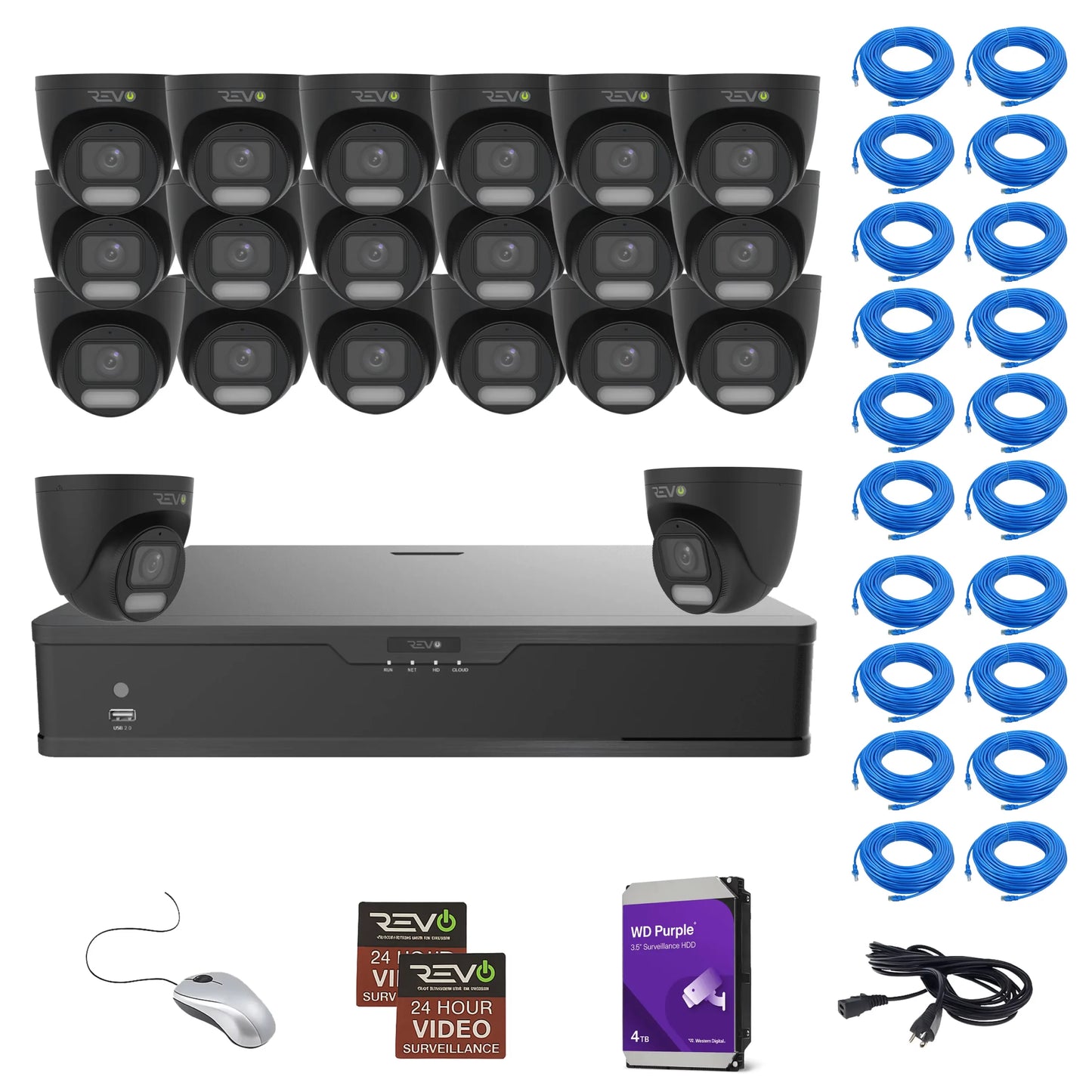 32CH 4K PoE NVR with 20×5MP Lumex Cameras