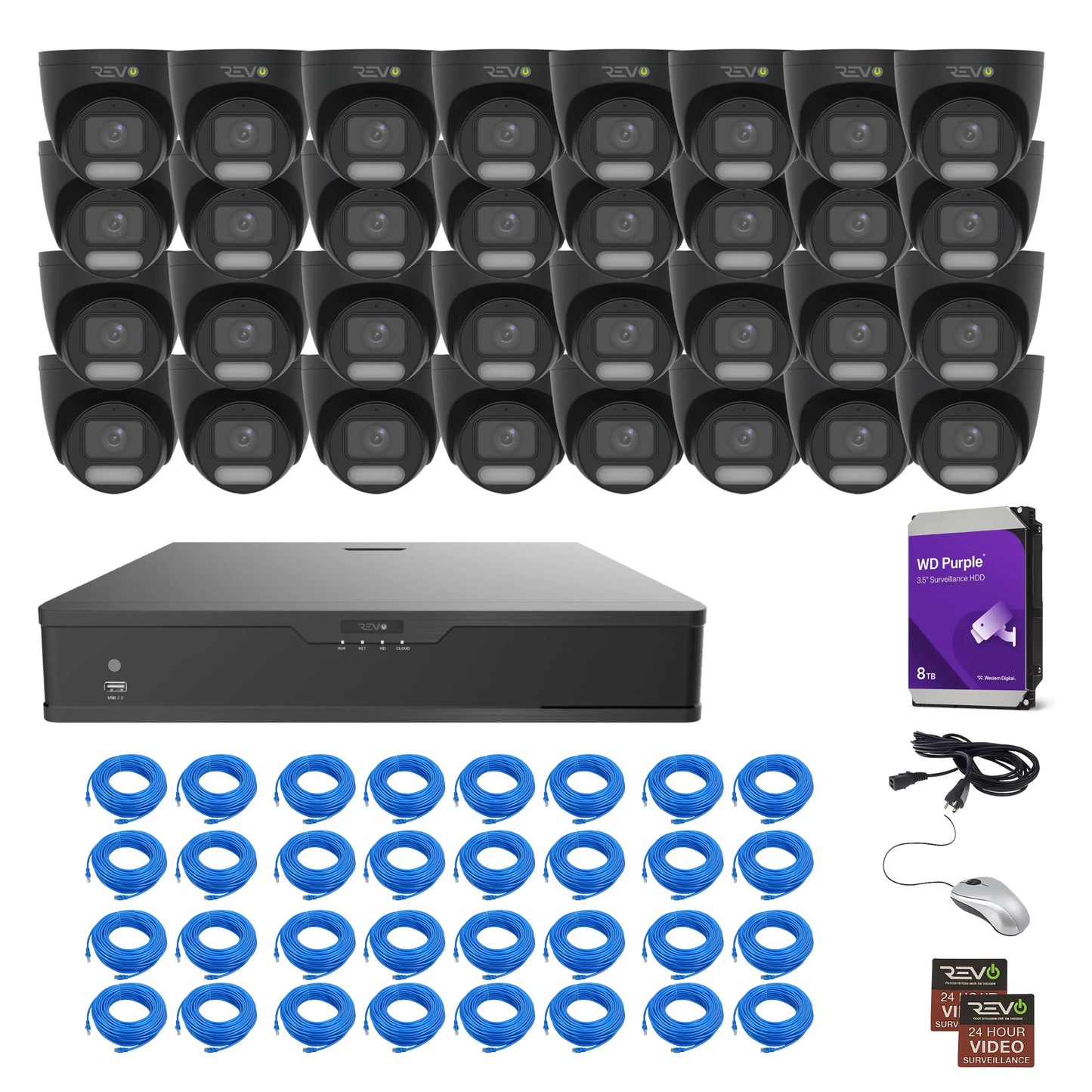 32CH 4K PoE NVR with 32×5MP Lumex Cameras
