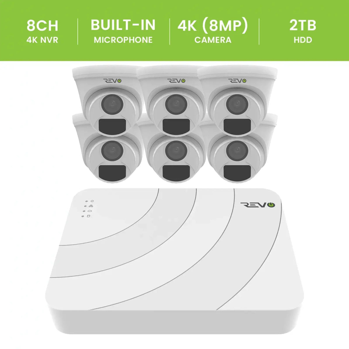 8CH 8K PoE NVR with 6×5MP Lumex Cameras