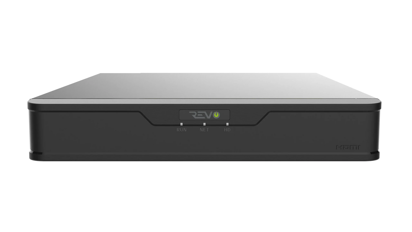 REVO ULTRA 4K Hybrid 8-Channel Surveillance System with 6 Cameras, 2TB Storage, 22’’ LED Monitor and Remote Access