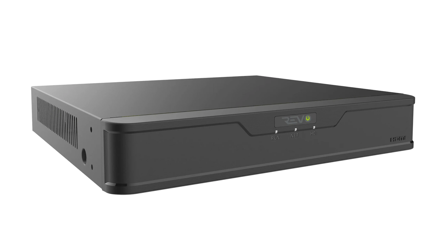 REVO ULTRA 4K Hybrid 8-Channel Surveillance System with 6 Cameras, 2TB Storage, 22’’ LED Monitor and Remote Access