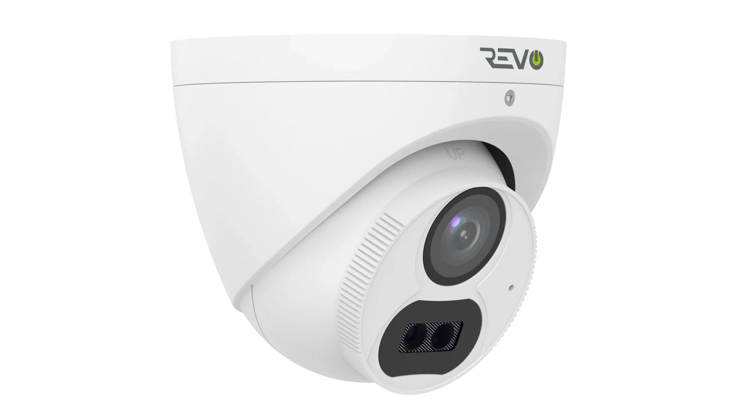 REVO ULTRA 4K Hybrid 8-Channel Surveillance System with 6 Cameras, 2TB Storage, 22’’ LED Monitor and Remote Access