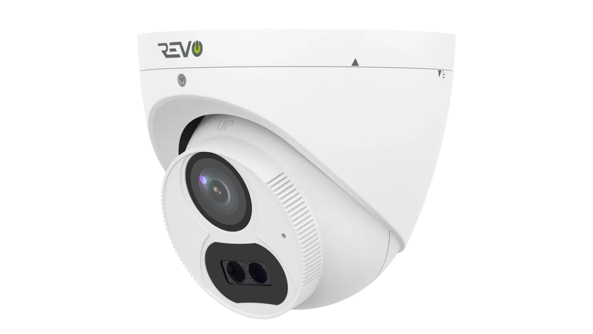 REVO ULTRA 4K Hybrid 8-Channel Surveillance System with 6 Cameras, 2TB Storage, 22" LED Monitor and Remote Access