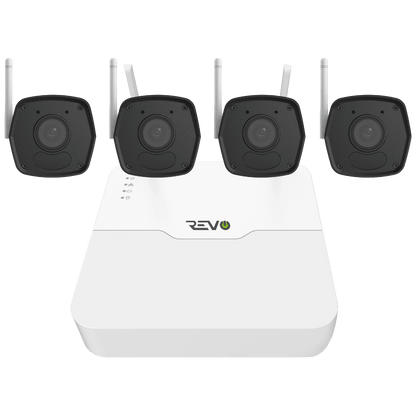REVO ULTRA Wireless 4CH NVR, 1TB and 4x 1080p Wi-Fi IR Bullet Cameras