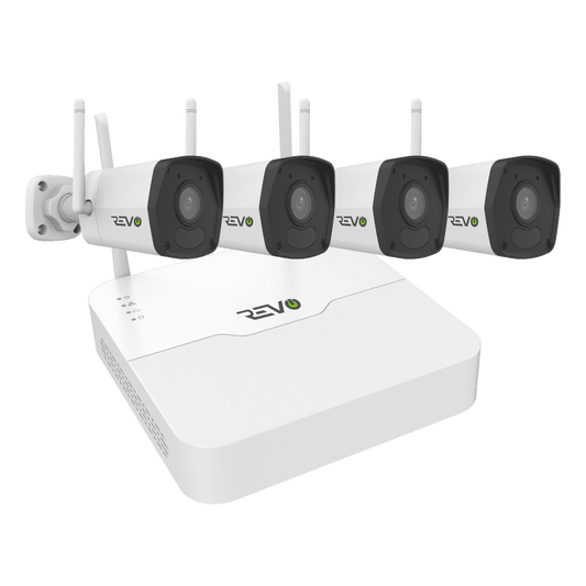 REVO ULTRA Wireless 4CH NVR, 1TB and 4x 1080p Wi-Fi IR Bullet Cameras
