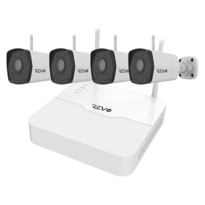 REVO ULTRA Wireless 4CH NVR, 1TB and 4x 1080p Wi-Fi IR Bullet Cameras