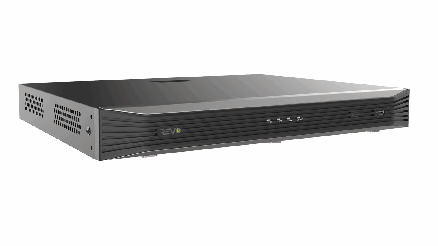 REVO ULTRA 16CH 4K PoE H.265 NVR, 4TB & 8x 5 Megapixel LumeX Cameras with built-in Mic and color night vision – Remote Access Via PC, Mac & Phone