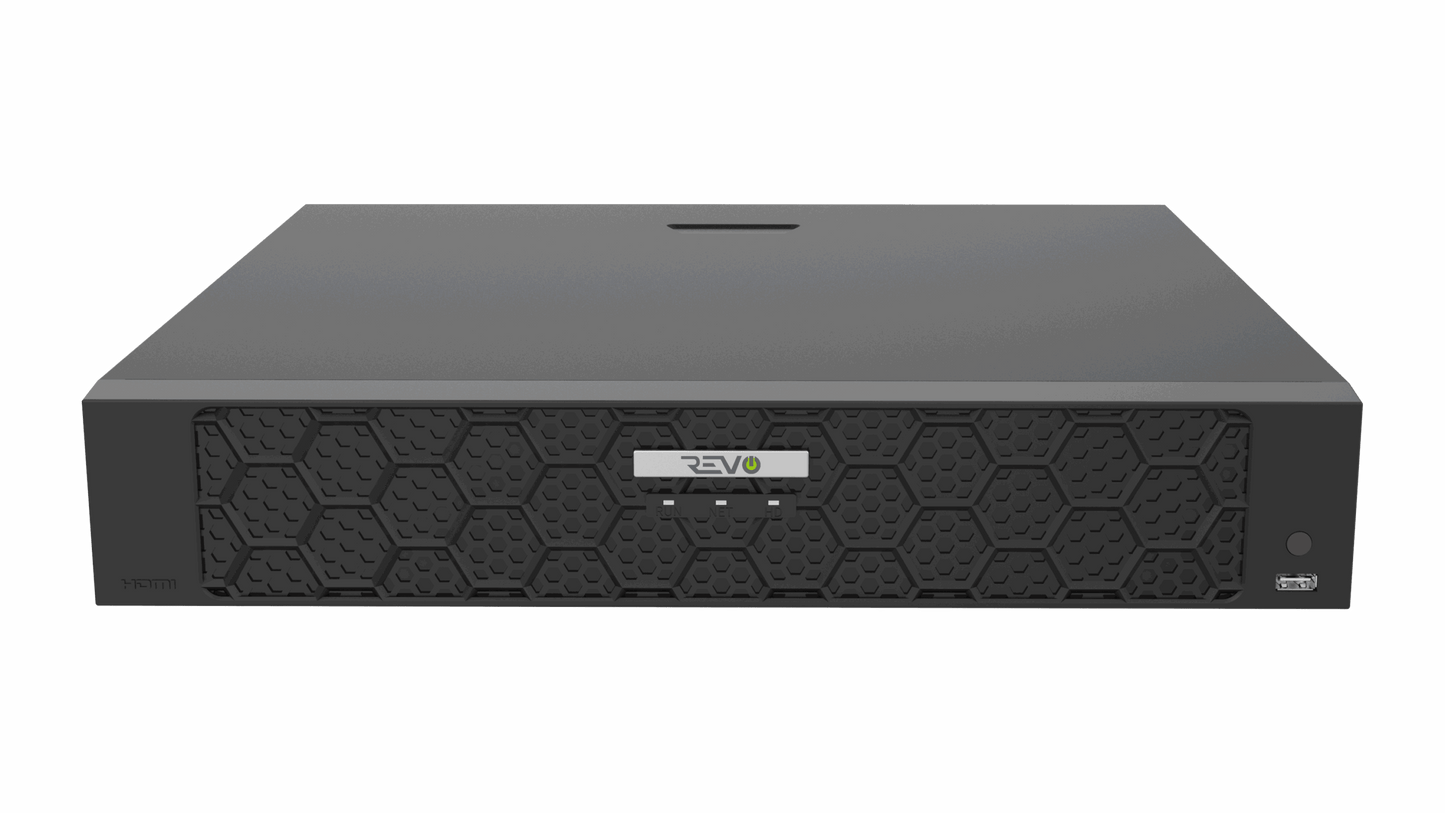 REVO ULTRA PLUS 32CH 4K PoE H.265NVR, 16TB & 20x 5 Megapixel LumeX Cameras with built-in Mic and color night vision – Remote Access Via PC, Mac & Phone