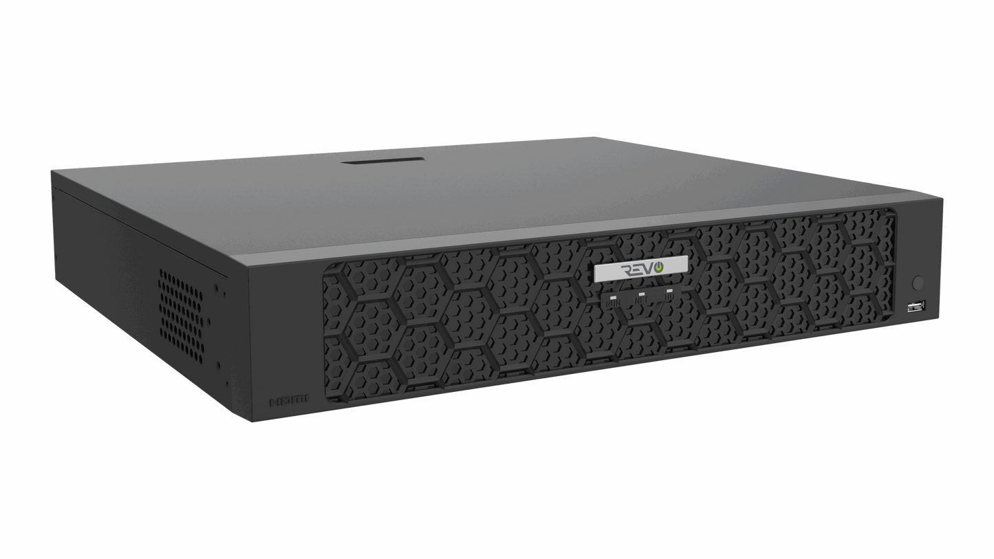 REVO ULTRA PLUS 32CH 4K PoE H.265NVR, 16TB & 20x 5 Megapixel LumeX Cameras with built-in Mic and color night vision – Remote Access Via PC, Mac & Phone