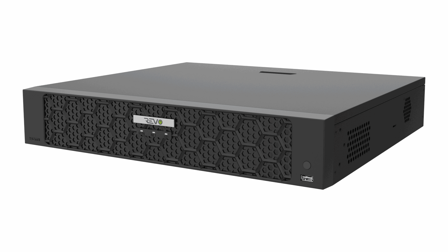 REVO ULTRA PLUS 32CH 4K PoE H.265NVR, 16TB & 20x 5 Megapixel LumeX Cameras with built-in Mic and color night vision – Remote Access Via PC, Mac & Phone