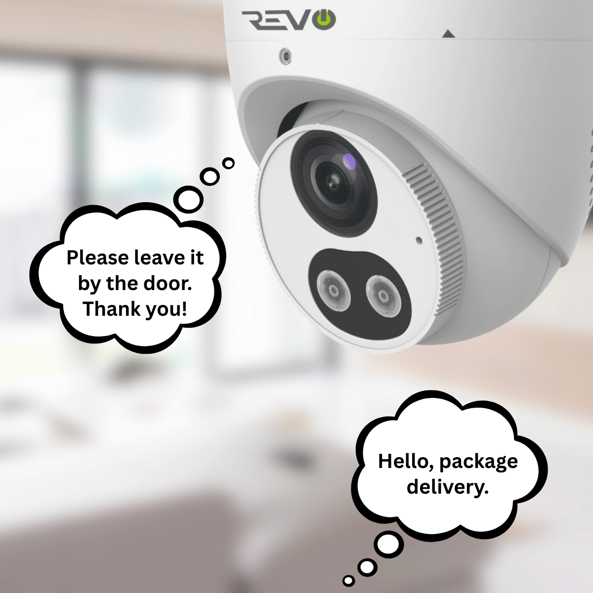 REVO ULTRA 4CH 4K PoE NVR, 1TB HDD, 2x Active deterrence 4K Indoor/Outdoor Active Deterrence IR Turret Cameras with 2-way audio, Remote Viewing on SmartPhone, PC and MAC