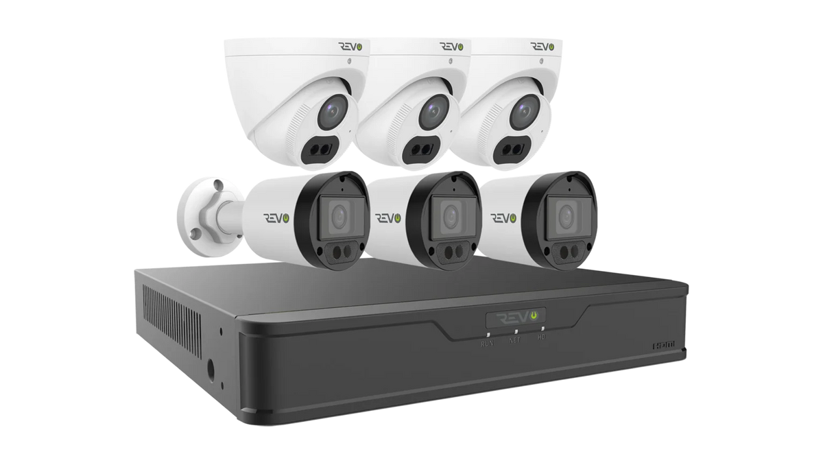 REVO ULTRA 4K Hybrid 8-Channel Surveillance System with 6 Cameras, 2TB Storage, and Remote Access