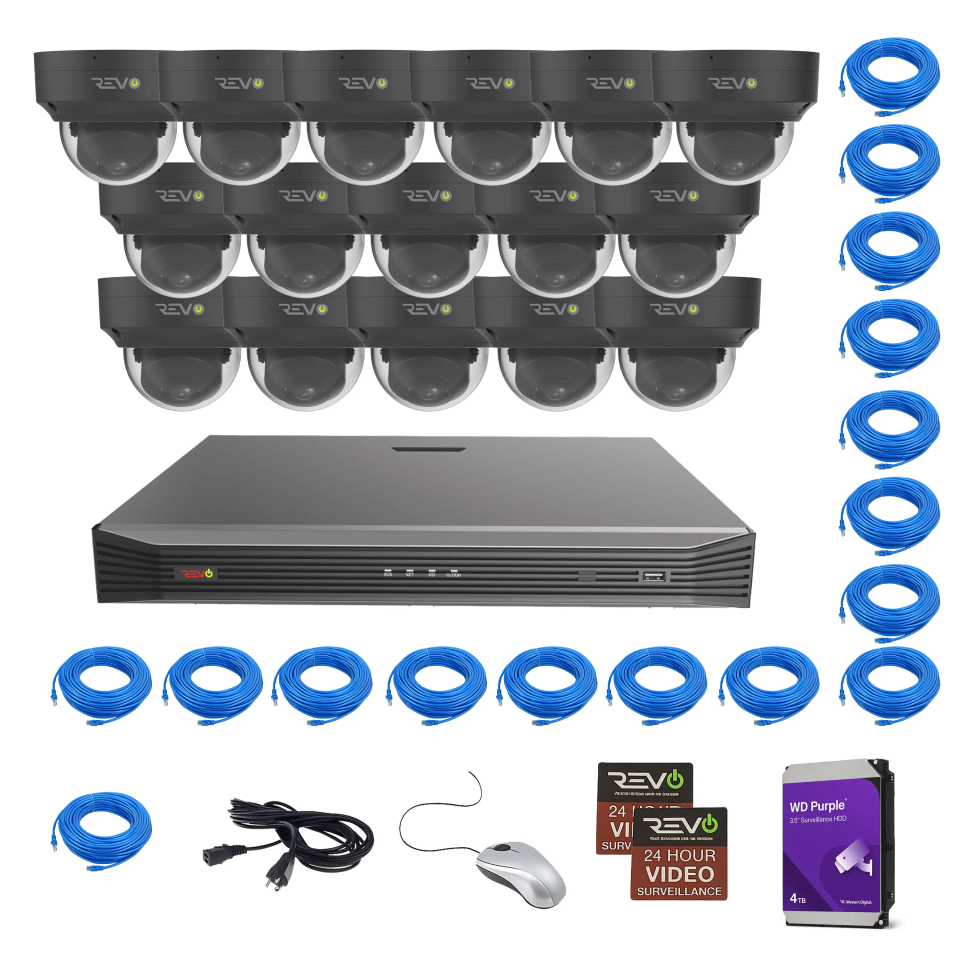 16CH 8K PoE NVR with 16x5MP Lumex Dome Cameras