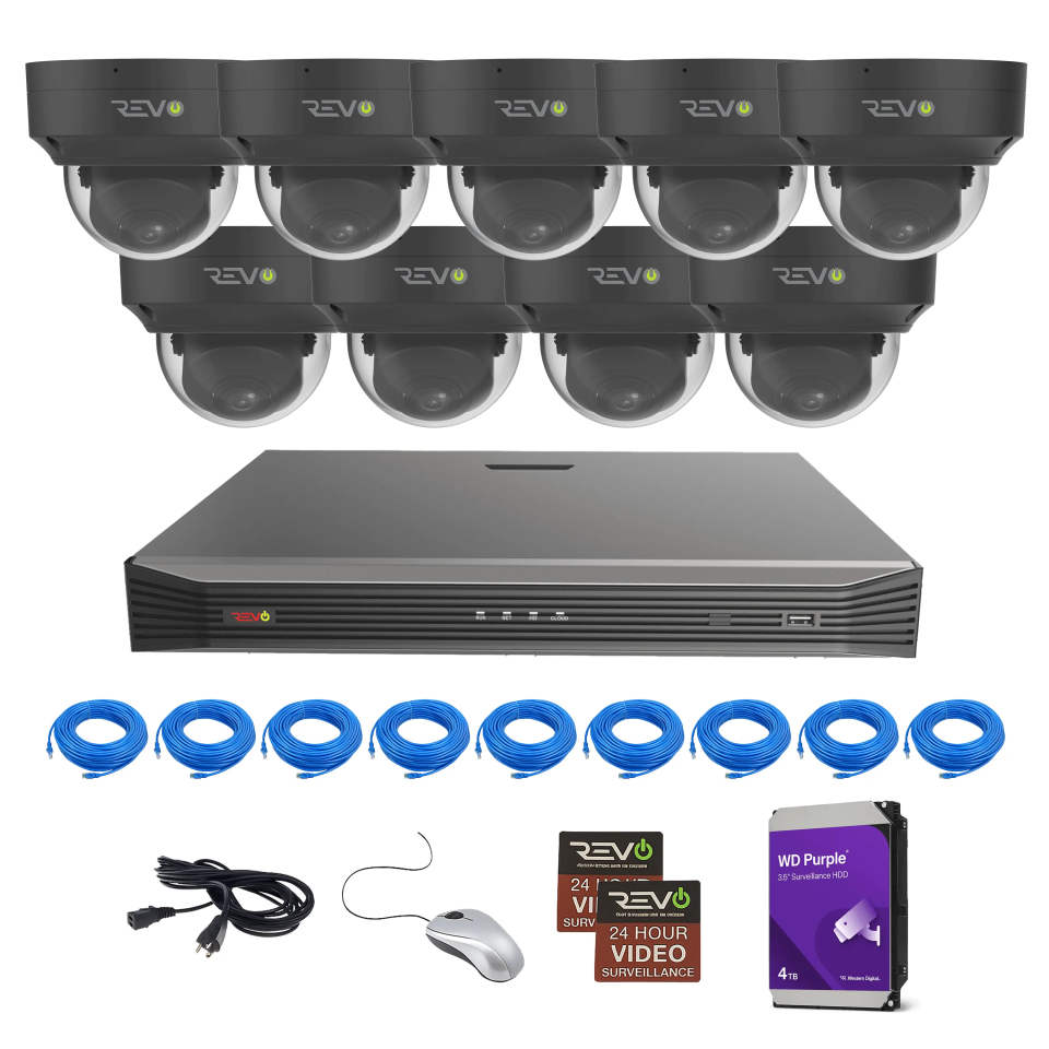 16CH 8K PoE NVR with 9x5MP Lumex Dome Cameras