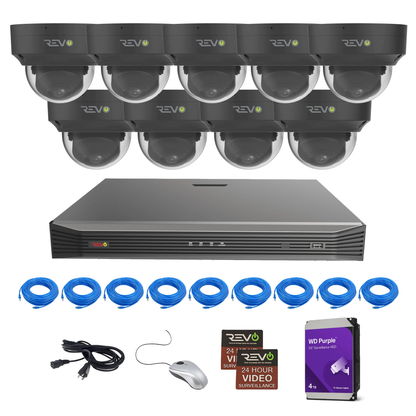 16CH 8K PoE NVR with 9x5MP Lumex Dome Cameras