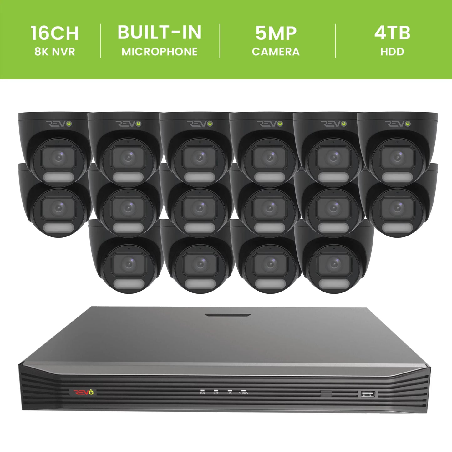 16CH 8K PoE NVR with 16×5MP Lumex Cameras