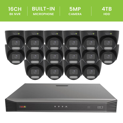 16CH 8K PoE NVR with 16×5MP Lumex Cameras
