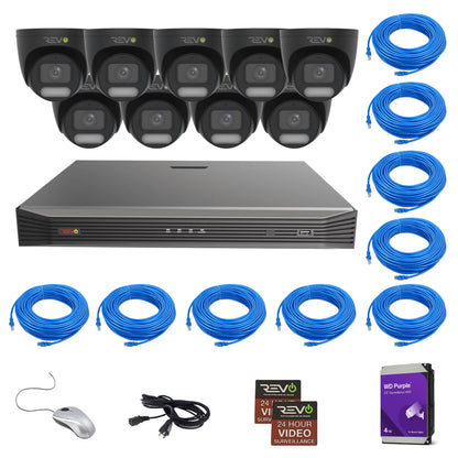 16CH 8K PoE NVR with 9×5MP Lumex Cameras