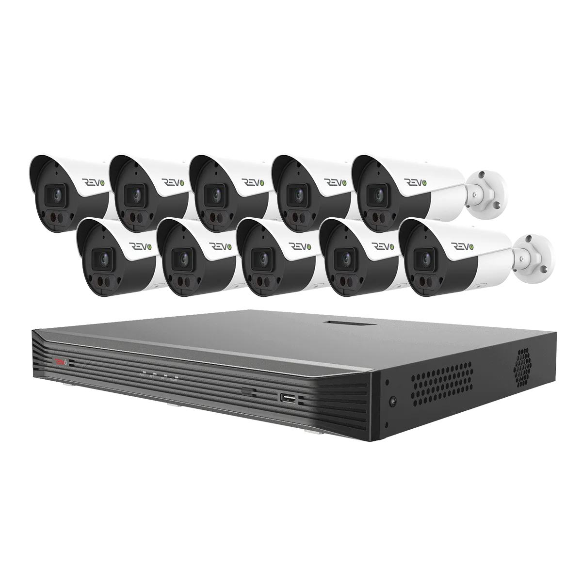 Revo 16-Channel True 4K SMART NVR HD Security System with 8TB HDD and 10 x 4K Bullet Cameras