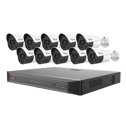 Revo 16-Channel True 4K SMART NVR HD Security System with 8TB HDD and 10 x 4K Bullet Cameras