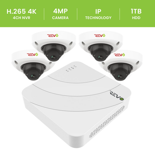 Ultra HD Audio Capable 4 Ch. 1TB NVR Home Surveillance System with 4 Security Cameras