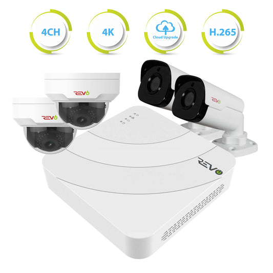 Ultra HD 4 Ch. 1TB NVR Home Surveillance System with 4 Security Cameras