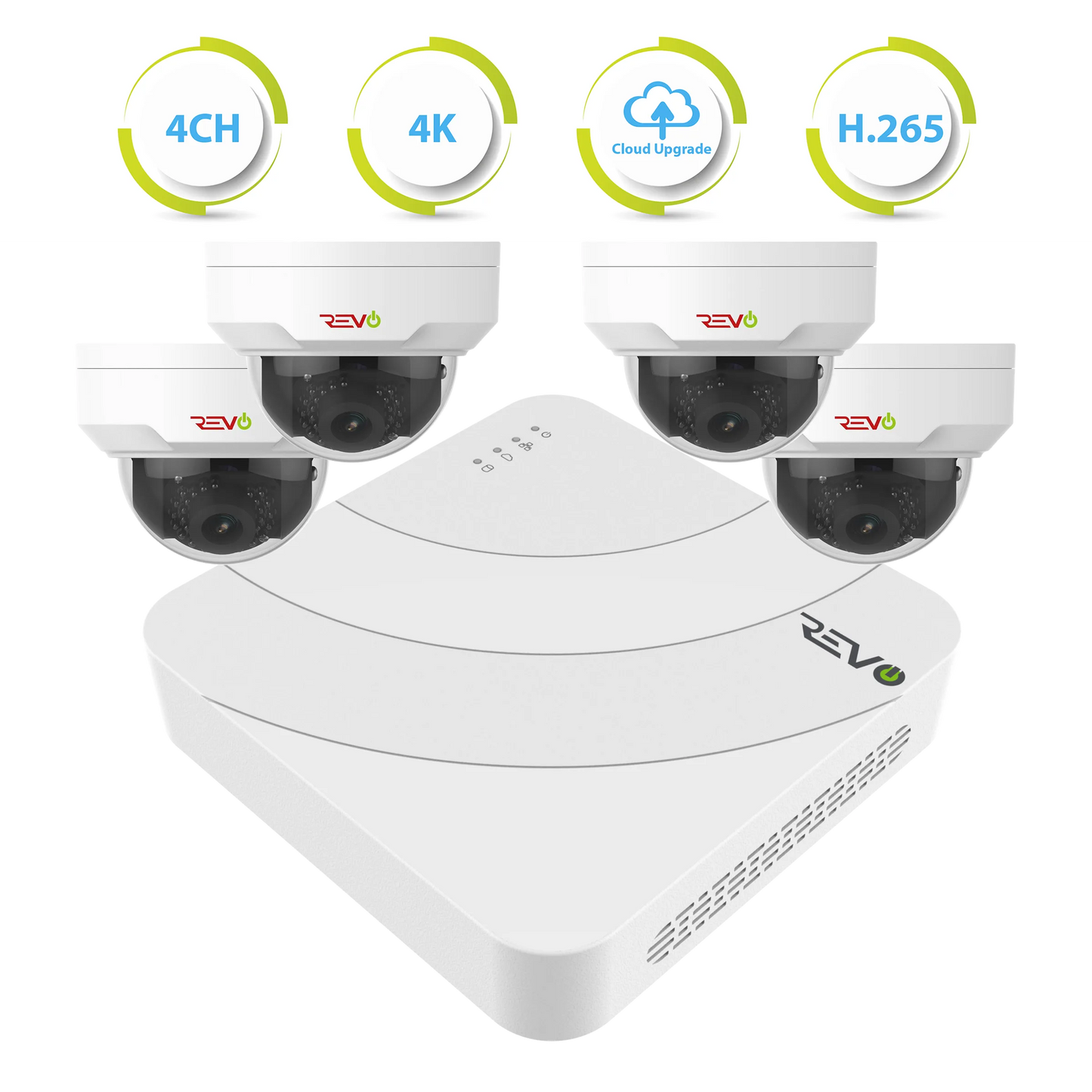 Ultra HD 4 Ch. 1TB NVR Best Surveillance System with 4 4MP Dome Cameras