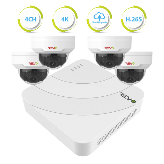 Ultra HD 4 Ch. 1TB NVR Best Surveillance System with 4 4MP Dome Cameras