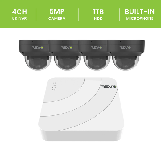 4CH 8K PoE NVR with 4 × 5MP Lumex Dome Cameras