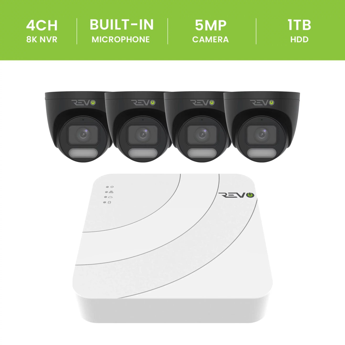 4CH 8K PoE NVR with 9×5MP Lumex Cameras