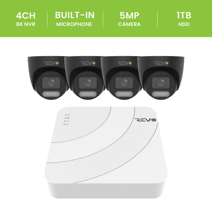 4CH 8K PoE NVR with 9×5MP Lumex Cameras