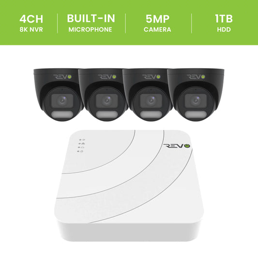 4CH 8K PoE NVR with 9×5MP Lumex Cameras