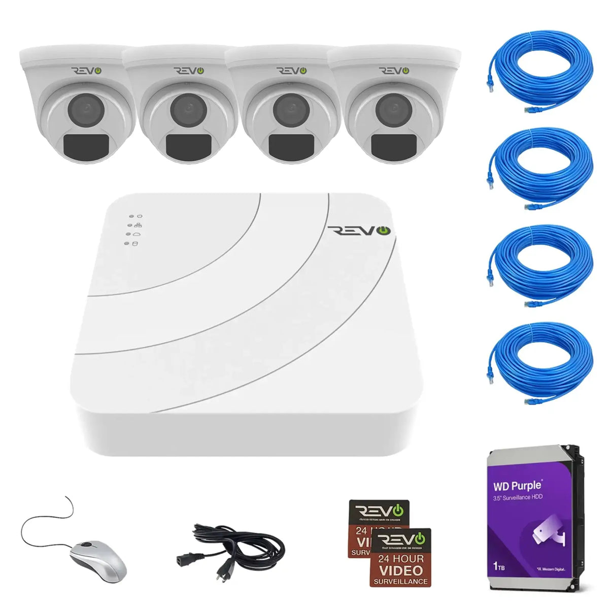 4CH 8K PoE NVR with 4×5MP Lumex Cameras