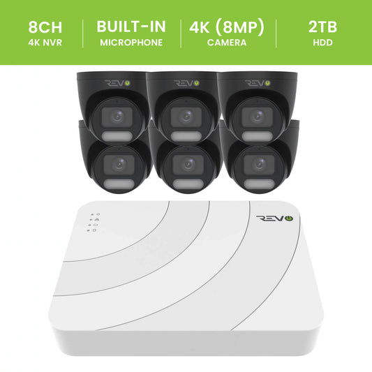 8CH 8K PoE NVR with 6×5MP Lumex Cameras
