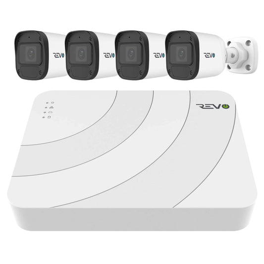 Revo Ultra HD Blue Series 8Ch. 1TB NVR Surveillance System with 4 x 4MP Bullet Cameras