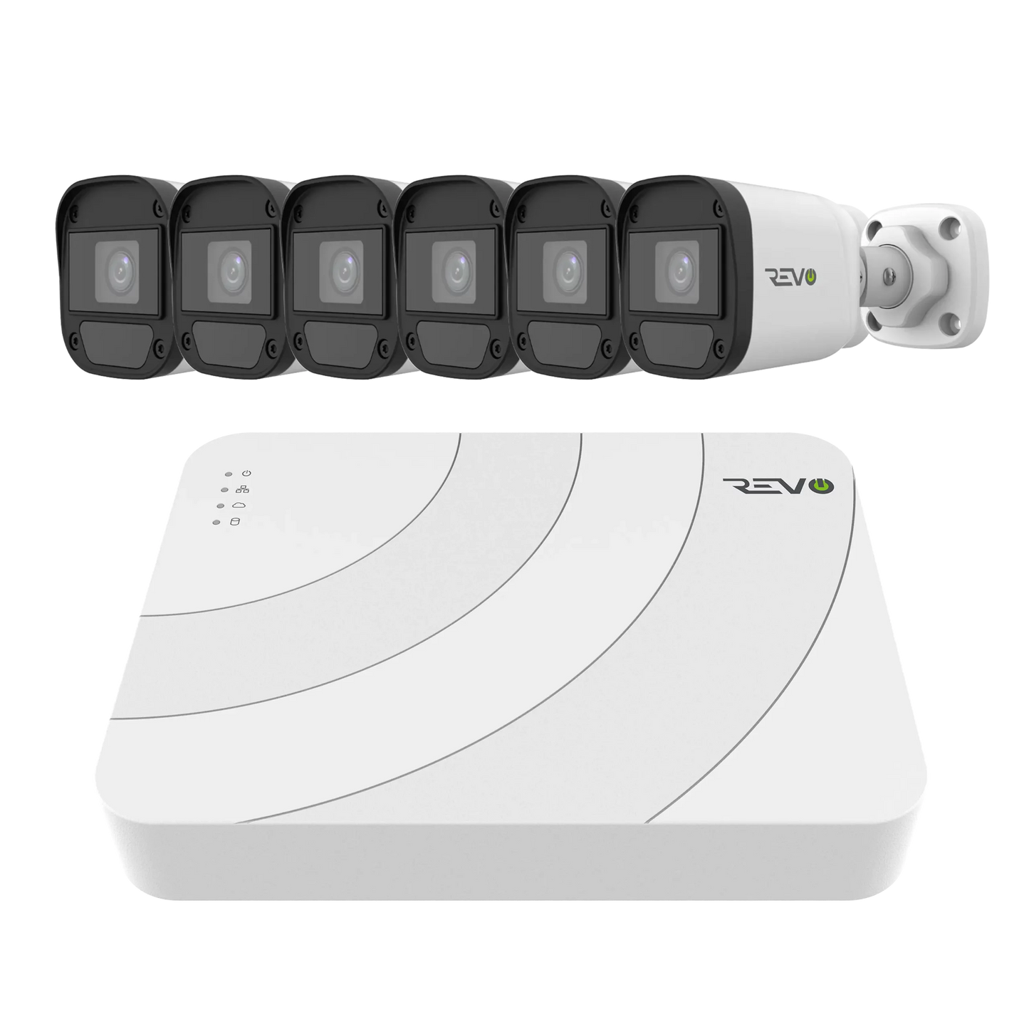 REVO ULTRA Blue Series 8CH IP Video Surveillance System, 8 CH 4K NVR, 2TB HDD, 6x 5 Megapixel Indoor/Outdoor Audio Capable IR Bullet Cameras - Remote Access via Smart Phone, Tablet, PC & MAC
