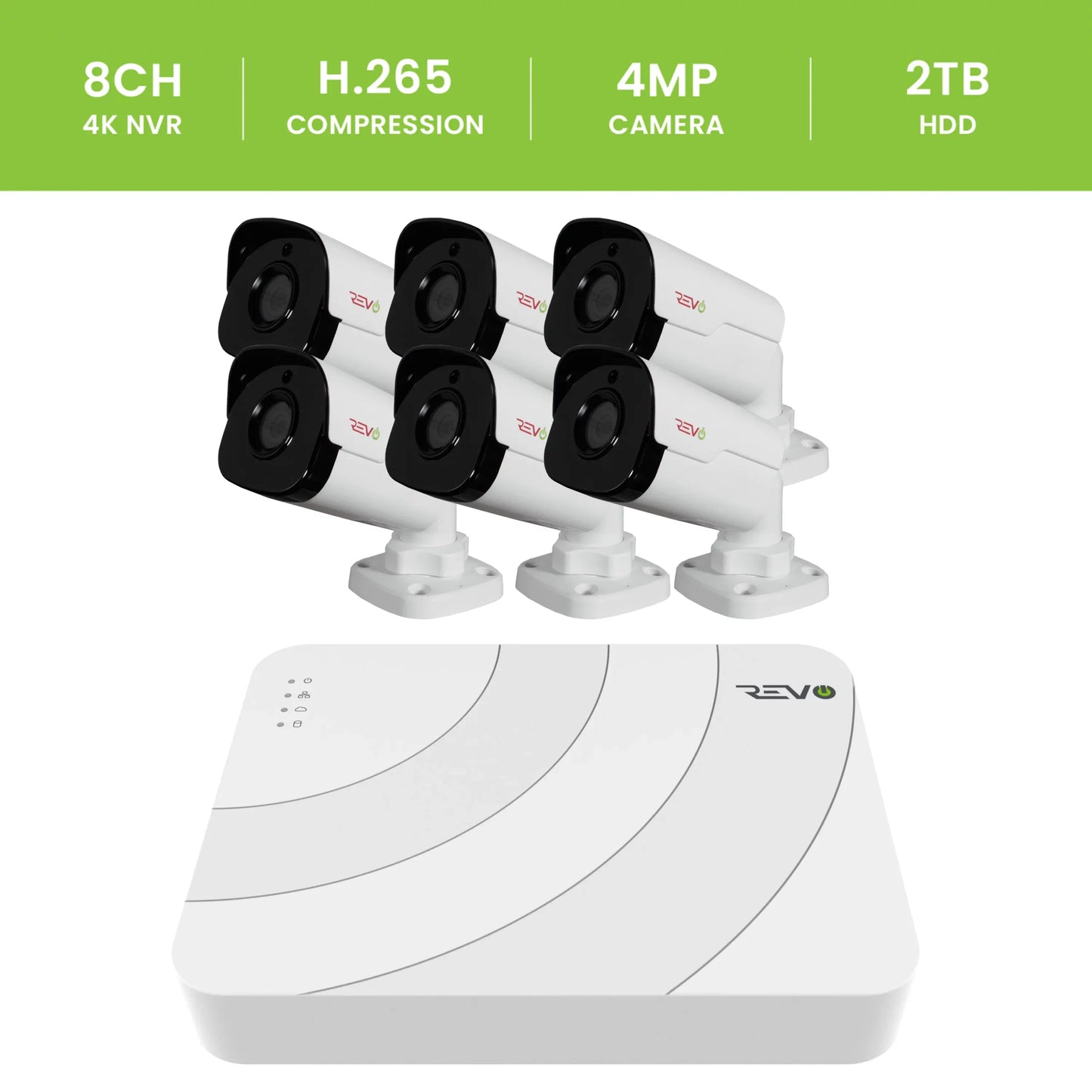 Ultra HD Audio Capable 8 Ch. 2TB NVR Surveillance System with 6 4 Megapixel Cameras