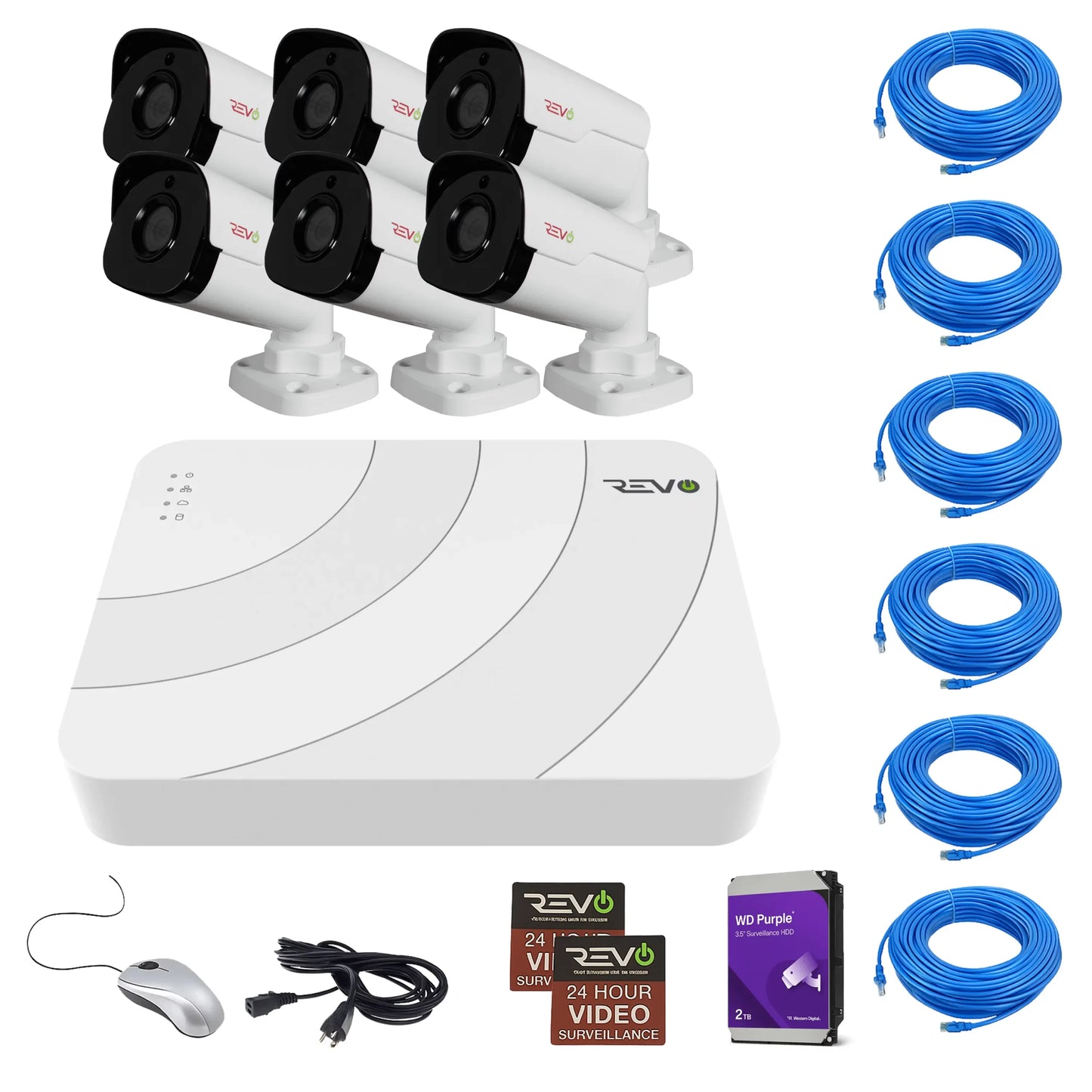 Ultra HD Audio Capable 8 Ch. 2TB NVR Surveillance System with 6 4 Megapixel Cameras