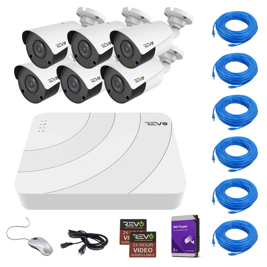 Ultra 8 Channel Surveillance System with 6 4MP IP Bullet Cameras