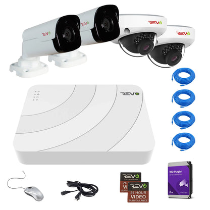 Ultra HD Audio Capable 8 Ch. 2TB NVR Surveillance System with (4) 4 Megapixel Cameras