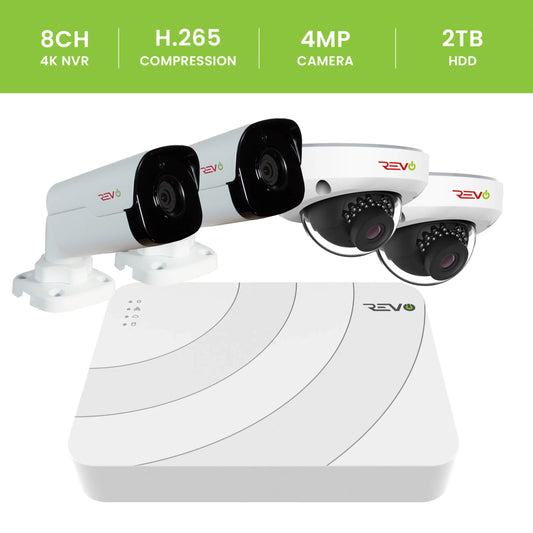 Ultra HD Audio Capable 8 Ch. 2TB NVR Surveillance System with (4) 4 Megapixel Cameras