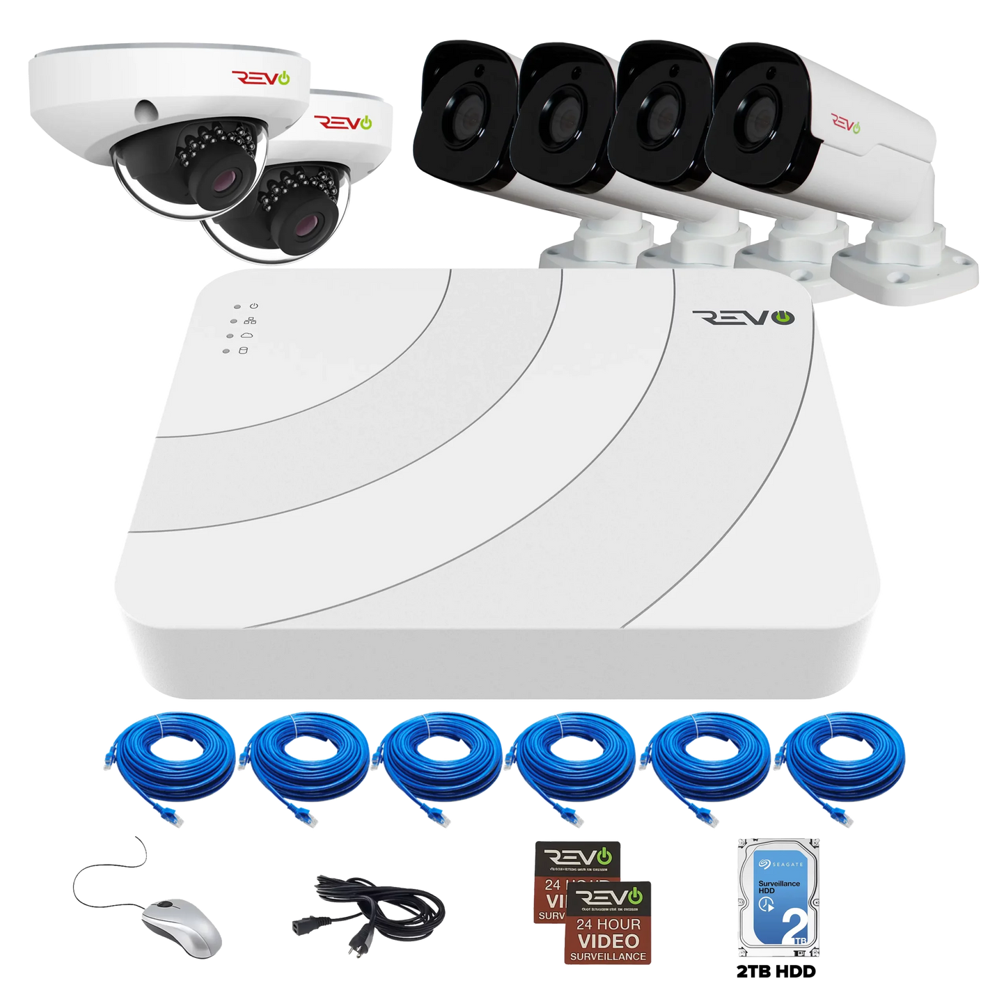 Ultra HD Audio Capable 8 Ch. 2TB NVR Surveillance System with 6 4 Megapixel Cameras