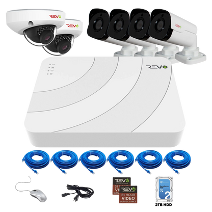 Ultra HD Audio Capable 8 Ch. 2TB NVR Surveillance System with 6 4 Megapixel Cameras