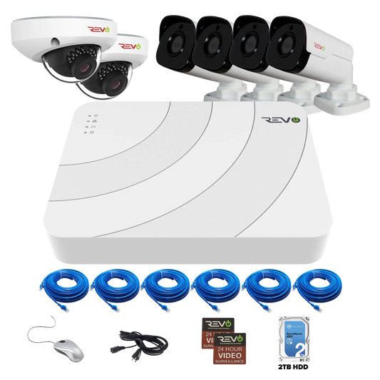 Ultra HD Audio Capable 8 Ch. 2TB NVR Surveillance System with 6 4 Megapixel Cameras