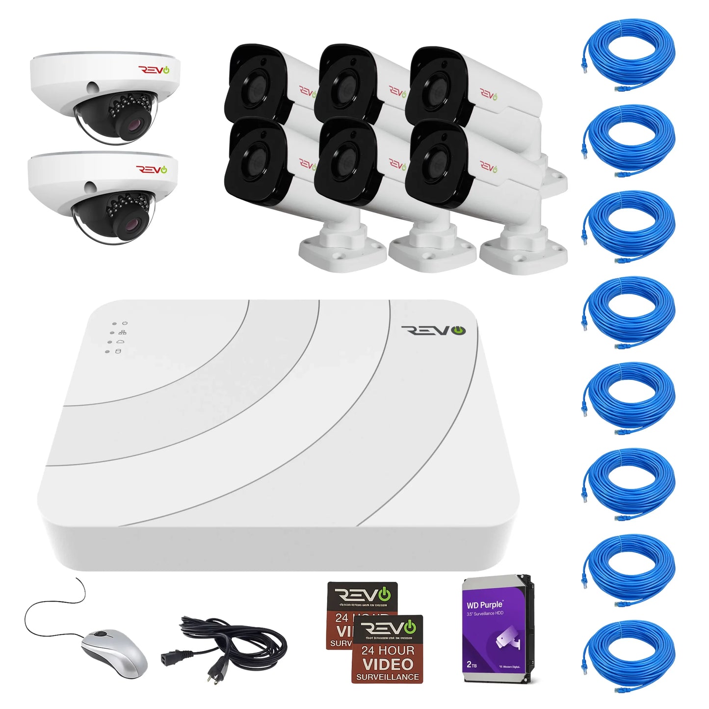 Ultra HD Audio Capable 8 Ch. 2TB NVR Surveillance System with 8 4 Megapixel Cameras