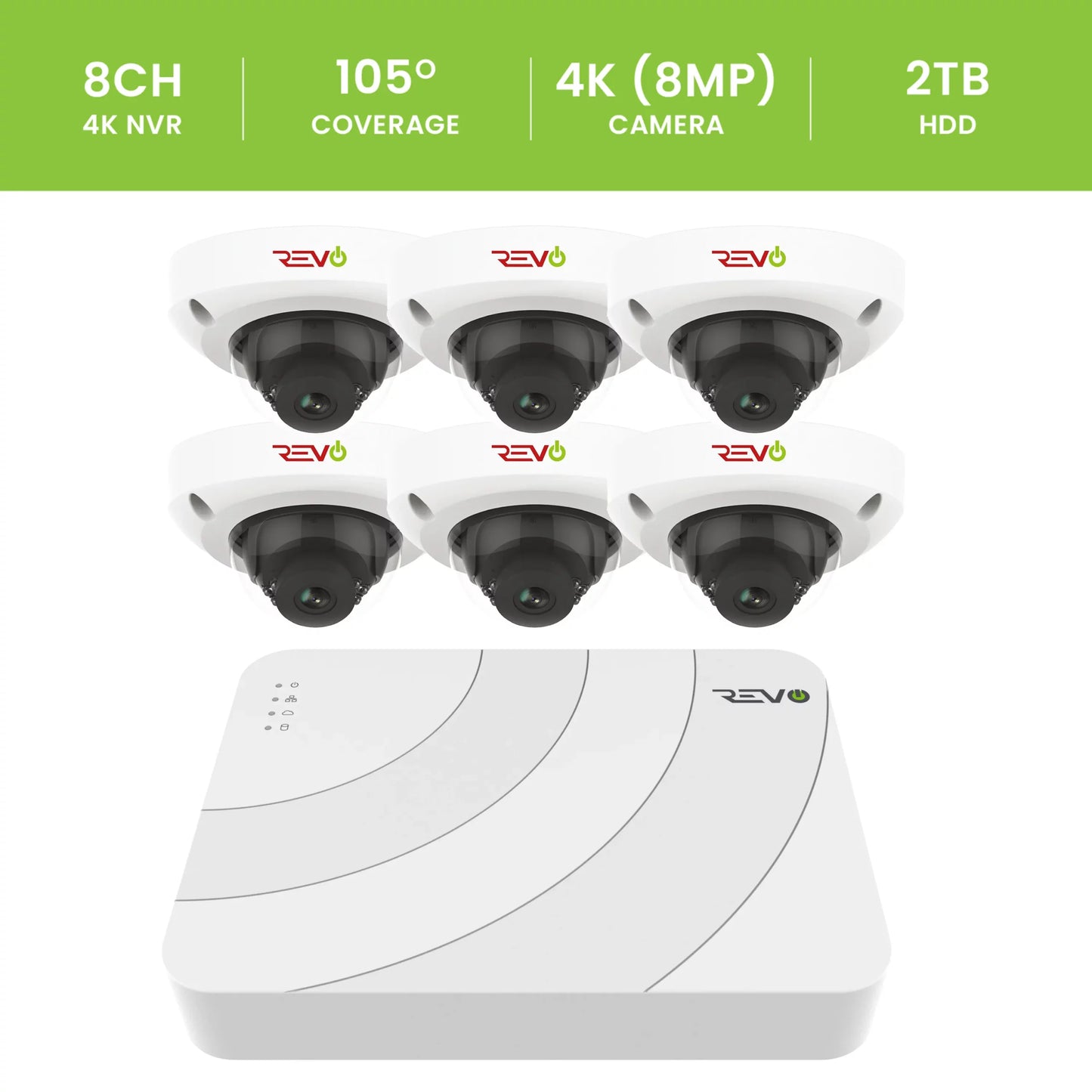 Ultra HD Audio Capable 8 Ch. 2TB NVR Home Security System with 6 Security Cameras