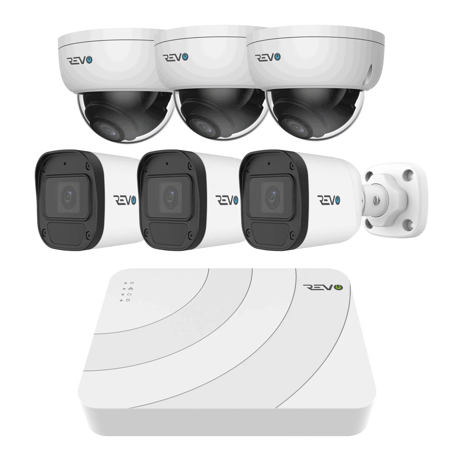 REVO ULTRA BLUE SERIES 8CH 4K PoE H.265 NVR, 2TB & 6x 5 Megapixel Indoor/Outdoor IR Cameras with – Remote access via PC, MAC & Phone