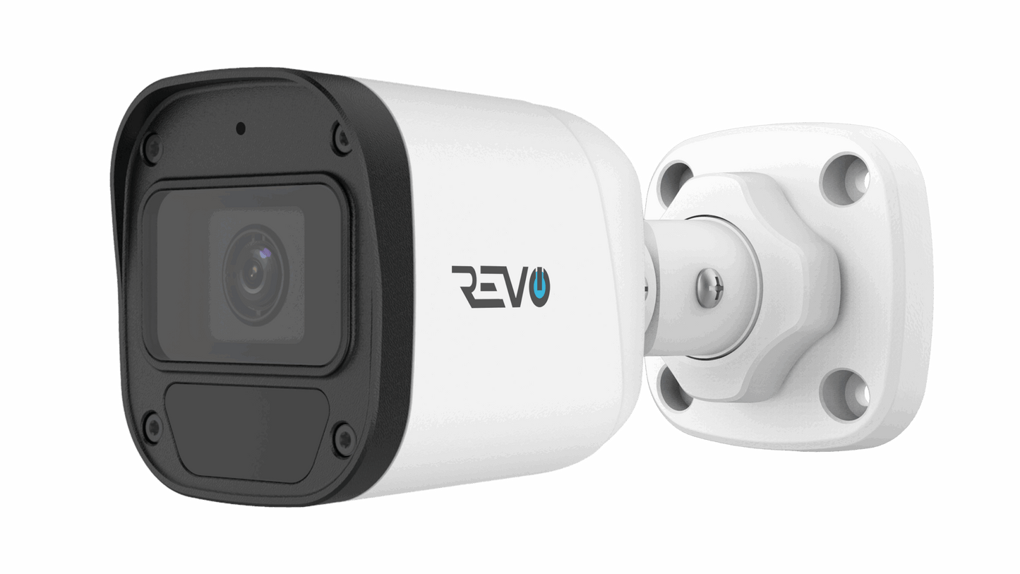 REVO ULTRA BLUE SERIES 16CH 4K PoE H.265 NVR, 4TB & 8x 2K (4 Megapixel) Indoor/Outdoor IR Cameras with built-in Mic – Remote access via PC, MAC & Phone  